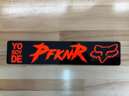 Tablilla Euro PR  Yo Soy de PFKNR Custom , Fox Racing Boricua , Puerto Rico