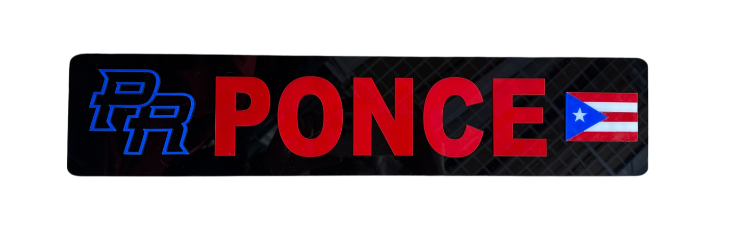 Tablilla Larga Euro Pueblos de Puerto Rico Toda en Acrilico Boricua .