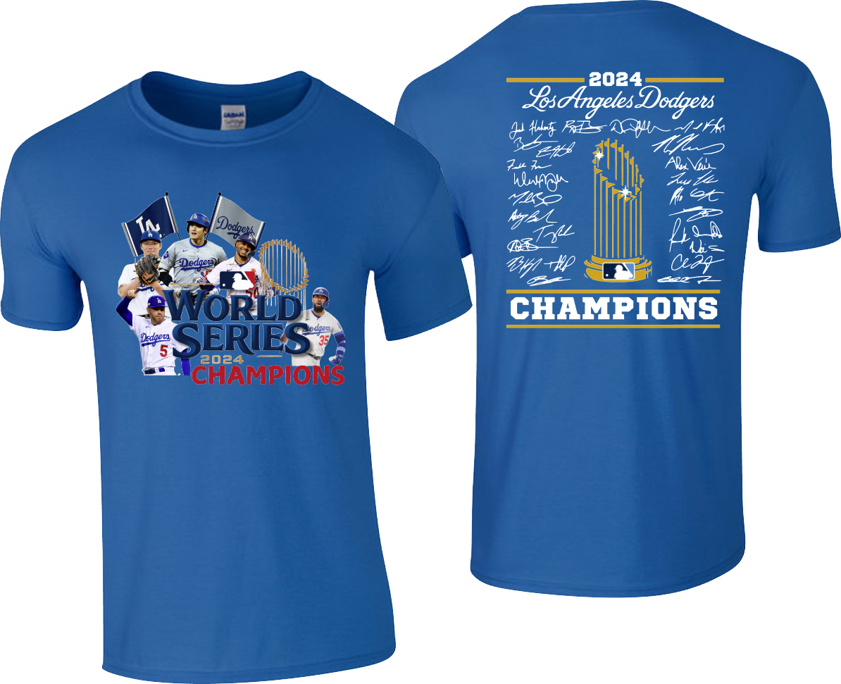 Los Angeles Dodgers World Series Champions Lineup 2024 T-Shirt